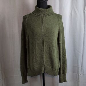 Kori Green Turtleneck Sweater with Relaxed Fit
